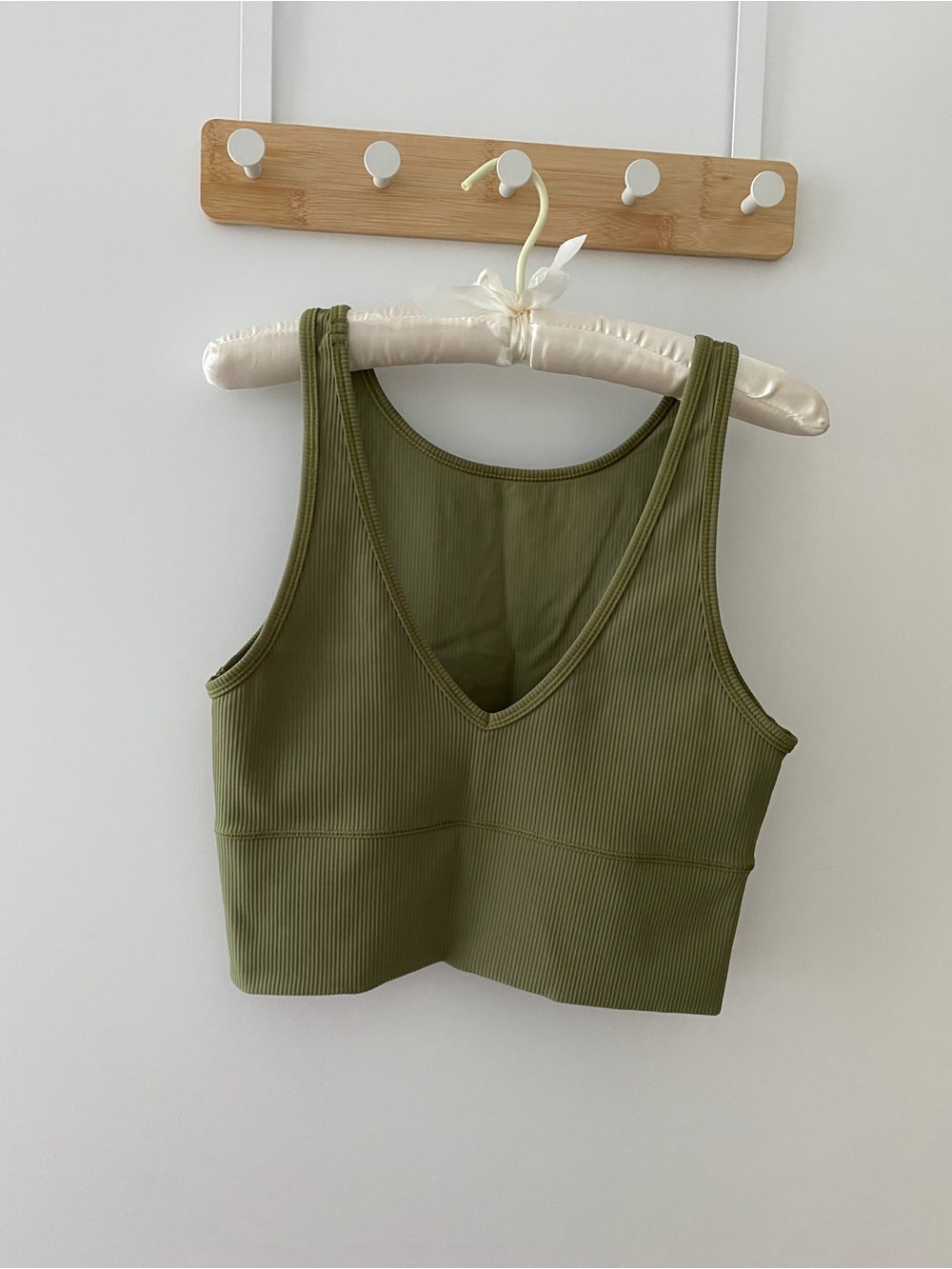 lululemon athletica Olive Green Ribbed Crop Tank - Picture 2 of 2